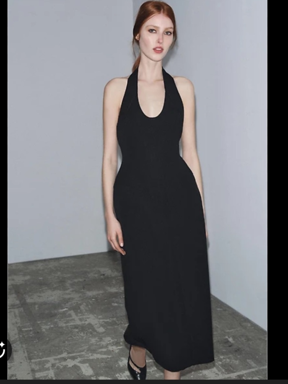 New Zara limited edition Black Halter Maxi structured Dress - Evening Dress